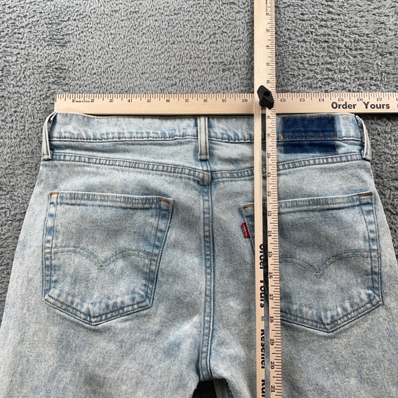 Levis Jeans Mens 33x34 Light Wash Acid Wash Denim Slim Straight Stretch Casual - Picture 5 of 11